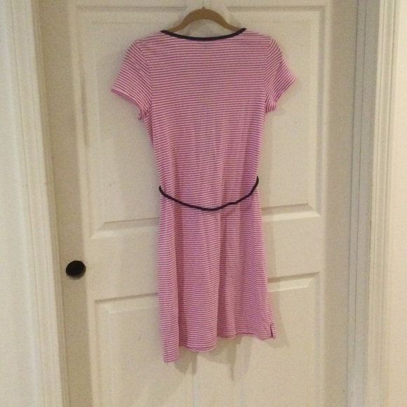 Lands End Pink and White Striped Dress with Rope Belt Beach Cover Up Small (6-8) - Picture 2 of 4